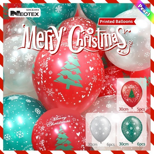 네오텍스12인치메리크리스마스(2도인쇄풍선)17개입-크리스마스풍선-칭찬나라큰나라