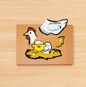 닭 성장 퍼즐 (3단겹침)-몬테소리교구 어린이집 유치원 교구-칭찬나라큰나라