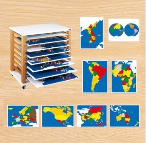 지도 퍼즐 세트 (스탠드포함)-몬테소리교구 어린이집 유치원 교구-칭찬나라큰나라
