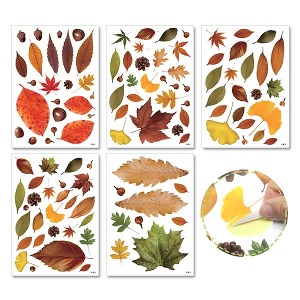 가을 스티커 - 나뭇잎 꾸미기 스티커_5매-칭찬나라큰나라